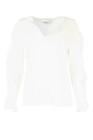 3.1 Phillip Lim Ruffle Sleeved V-Neck Blouse