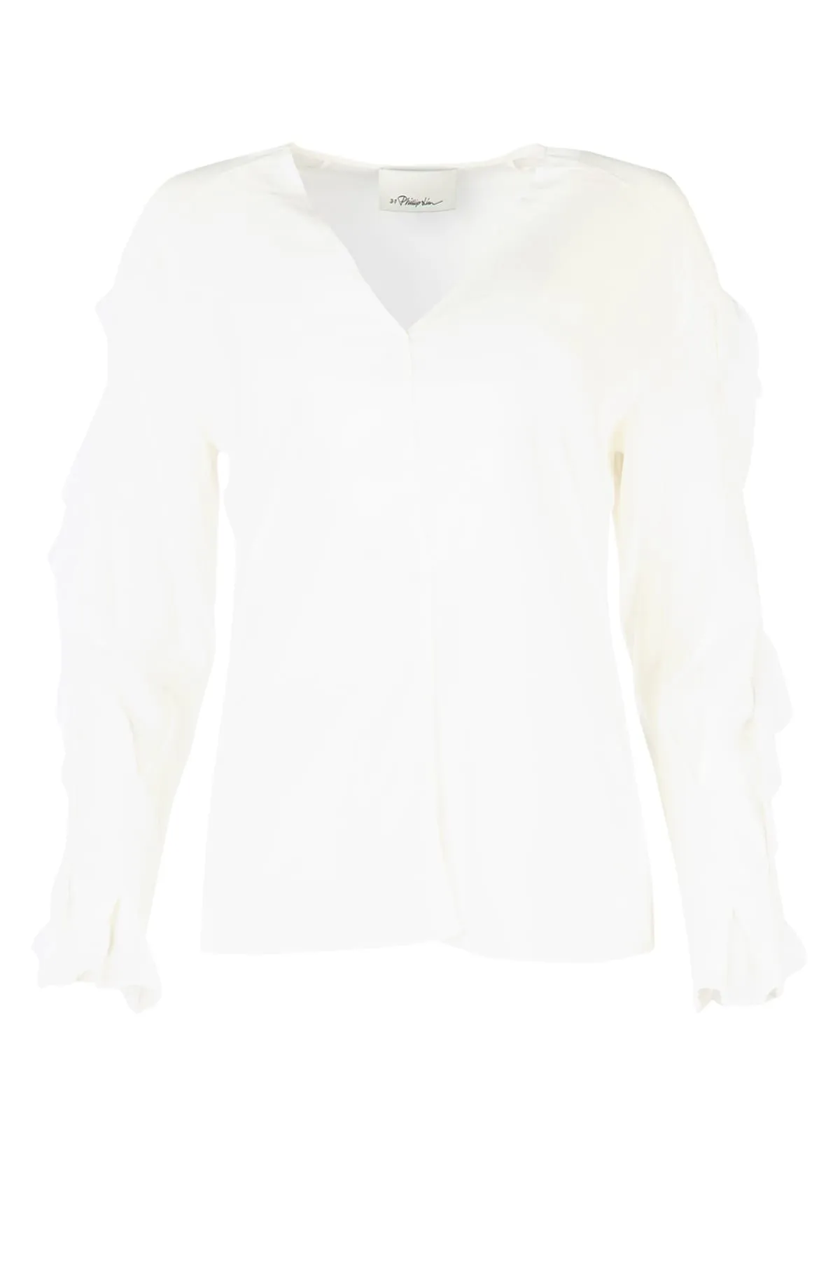 3.1 Phillip Lim Ruffle Sleeved V-Neck Blouse