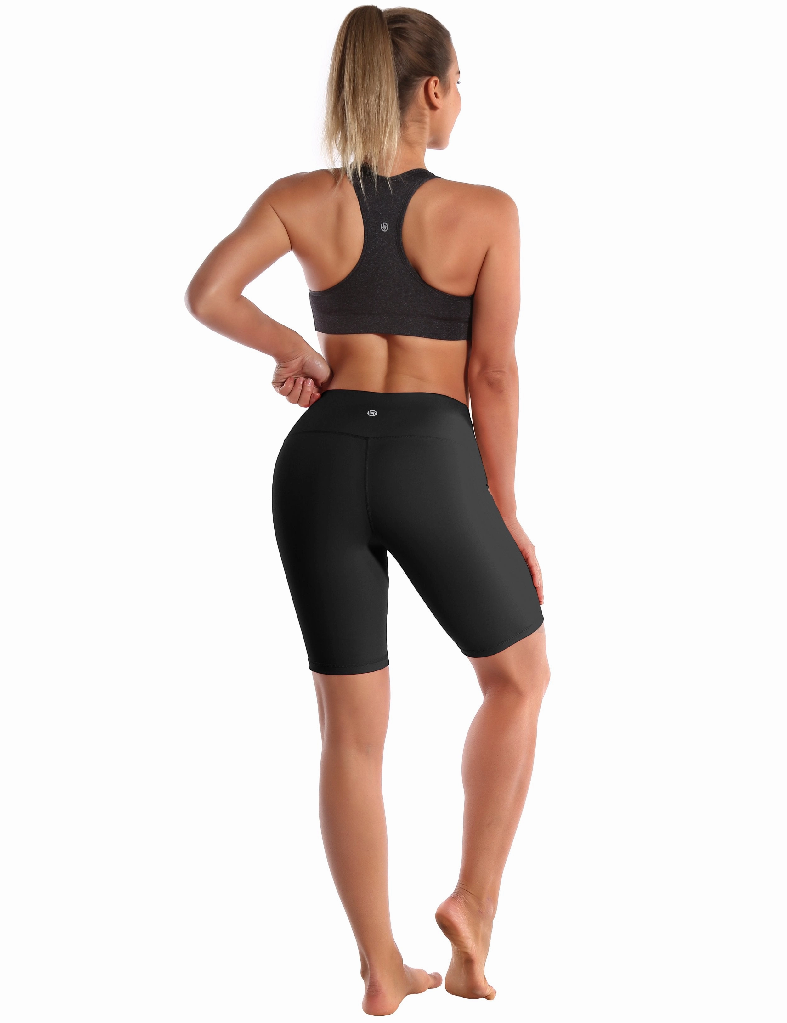 8" High Waist Plus Size Shorts black ins_Plus Size