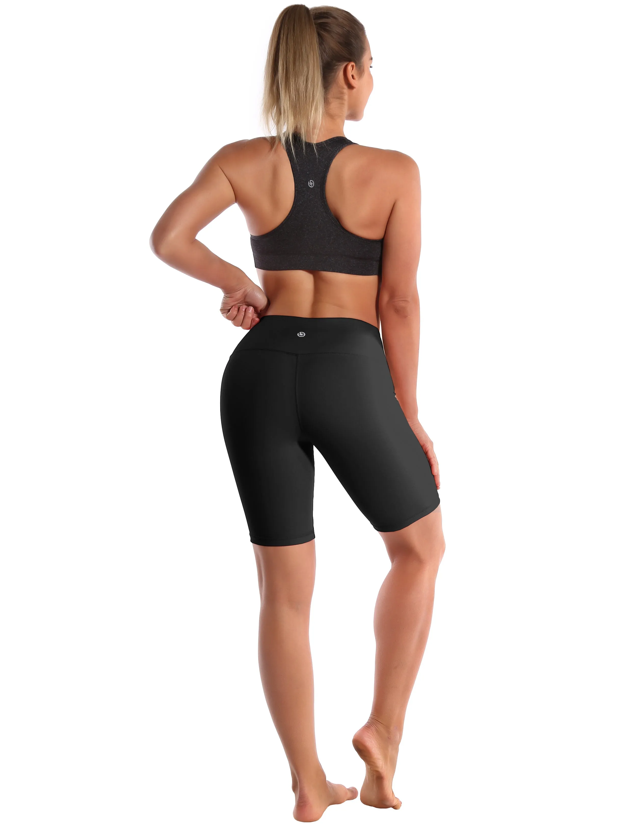 8" High Waist Plus Size Shorts black_Plus Size