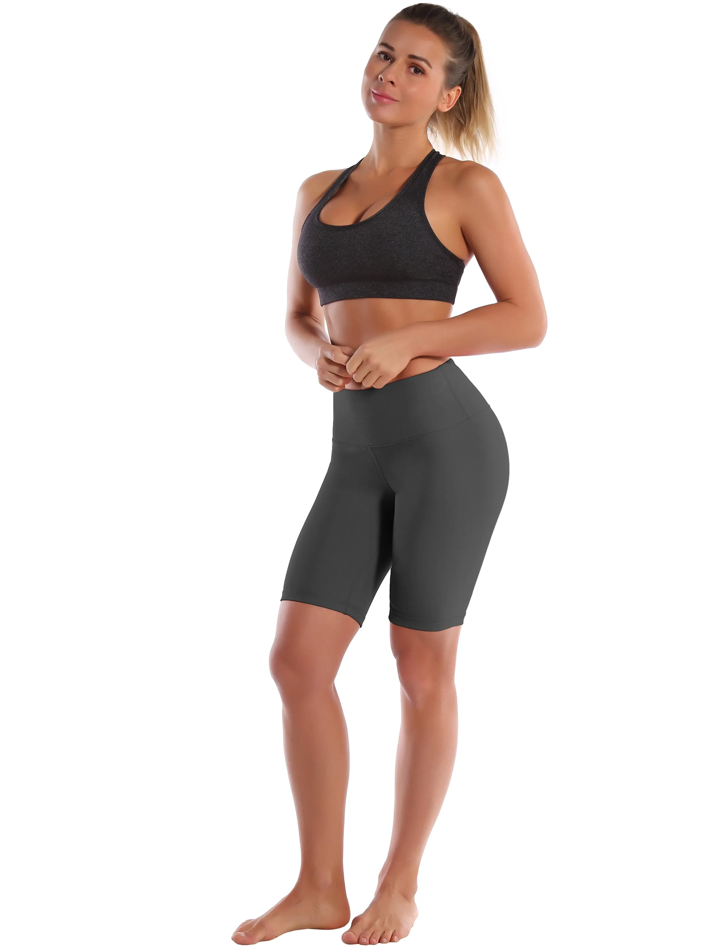 8" High Waist Tall Size Shorts shadowcharcoal ins_Tall Size