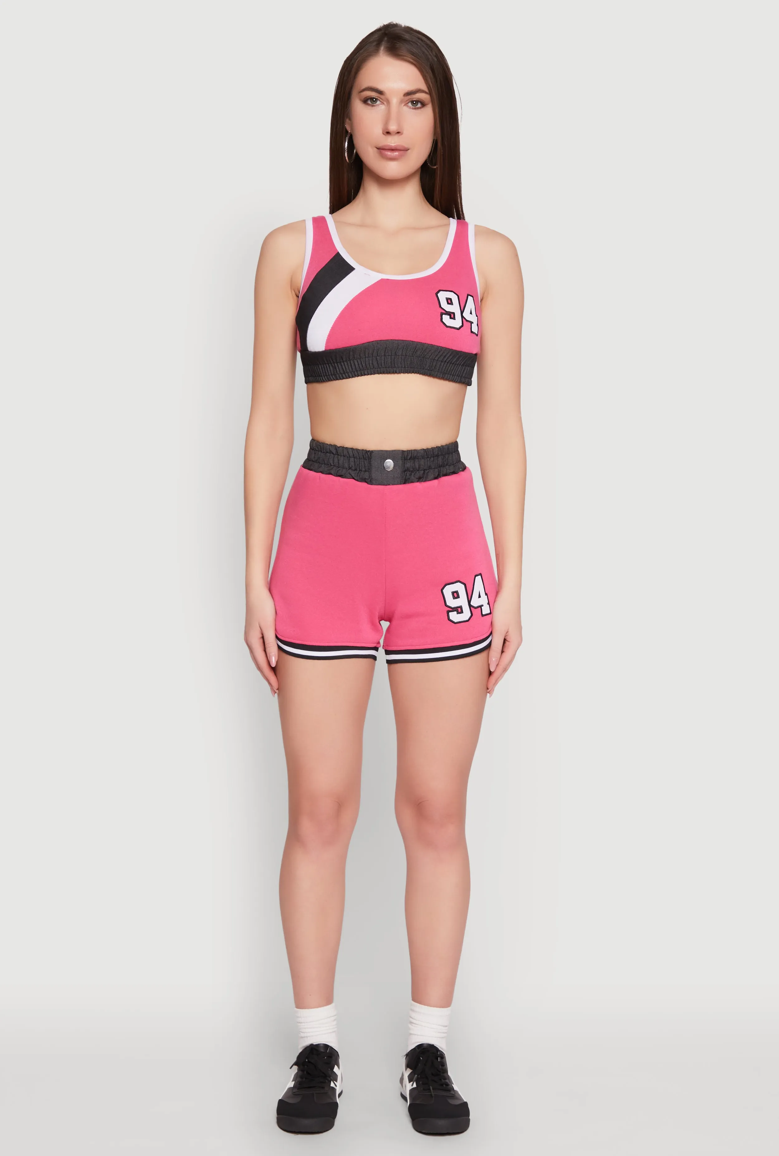 94 Graphic Denim Trim Shorts