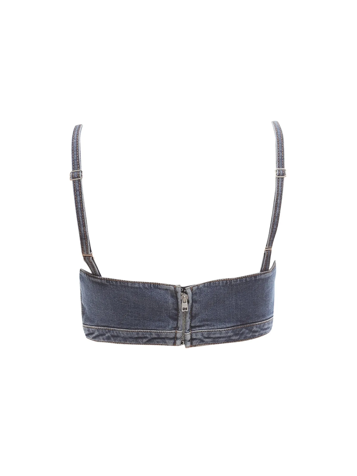 Alexander McQueen V-Neck Cropped Denim Camisole
