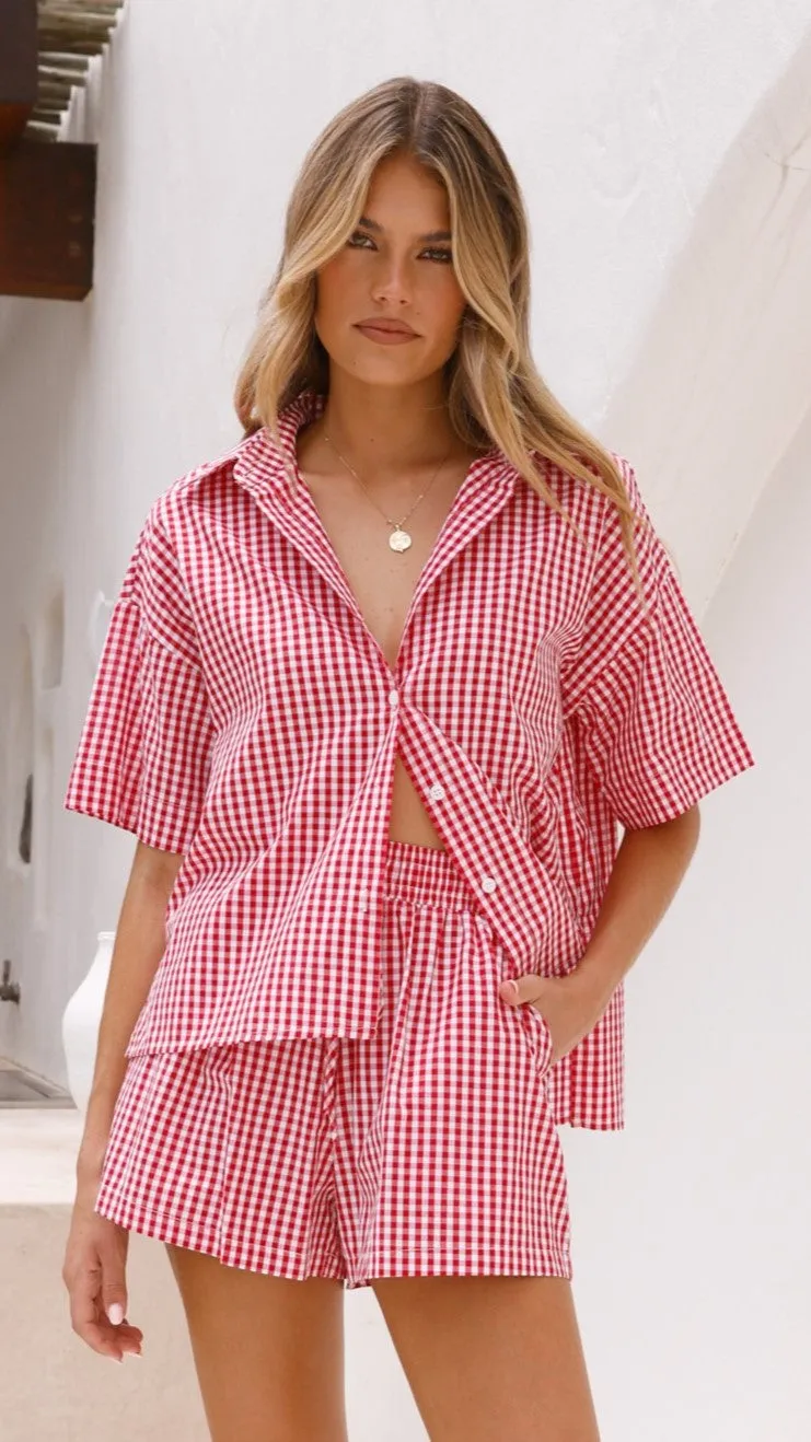 Alma Shirt - Red Gingham