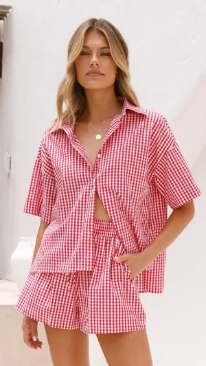 Alma Shirt - Red Gingham