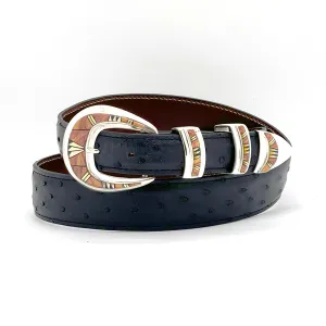 B G Mudd 120 LL w/ Mahogany Jasper, White MOP & Onyx Buckle Set 1.0