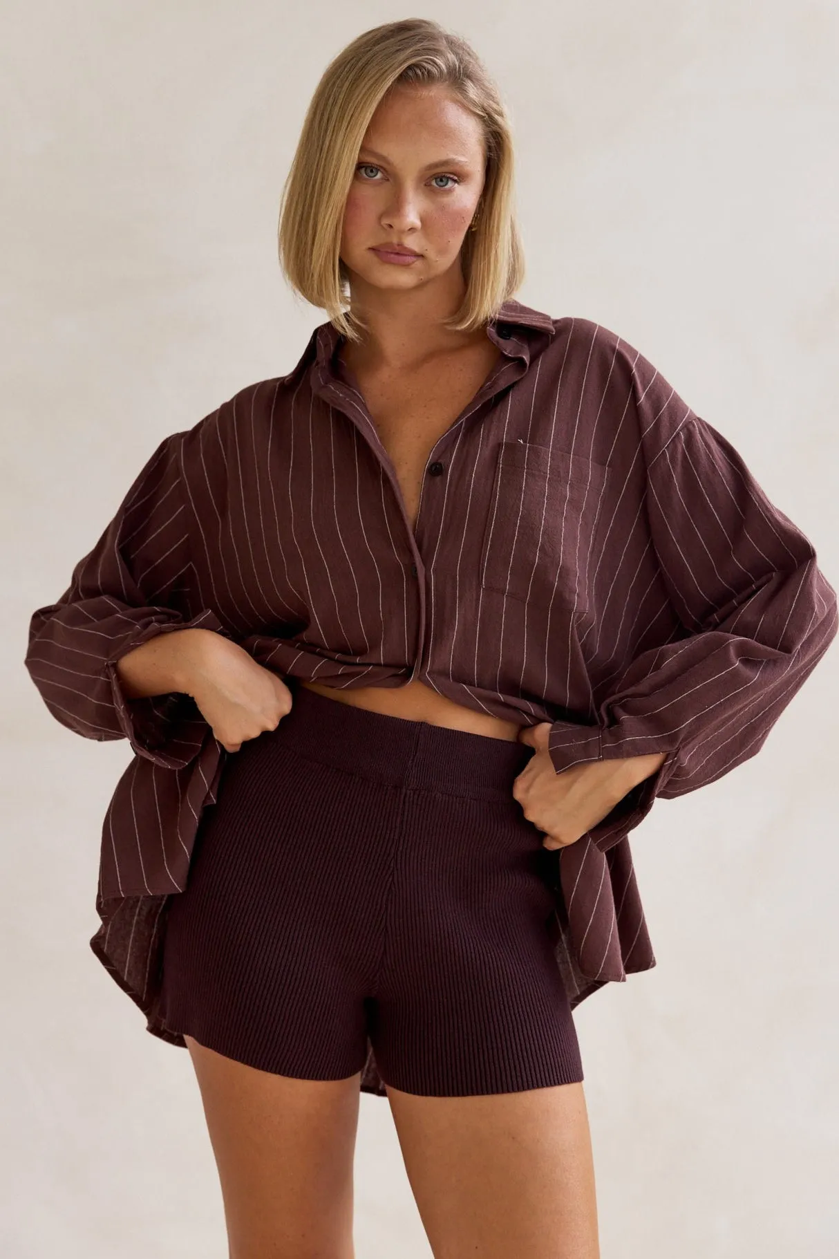 Bumble Knit Shorts (Chocolate)