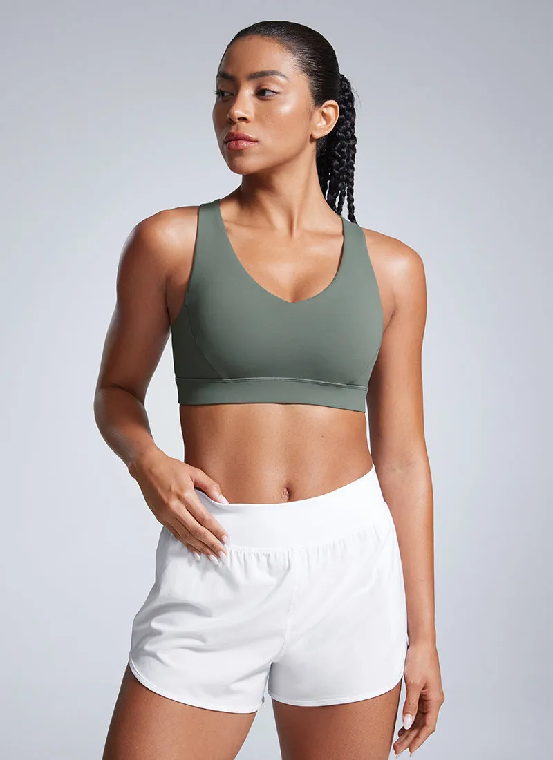 Butterbreeze V Neck Sports Bras Adjustable Straps