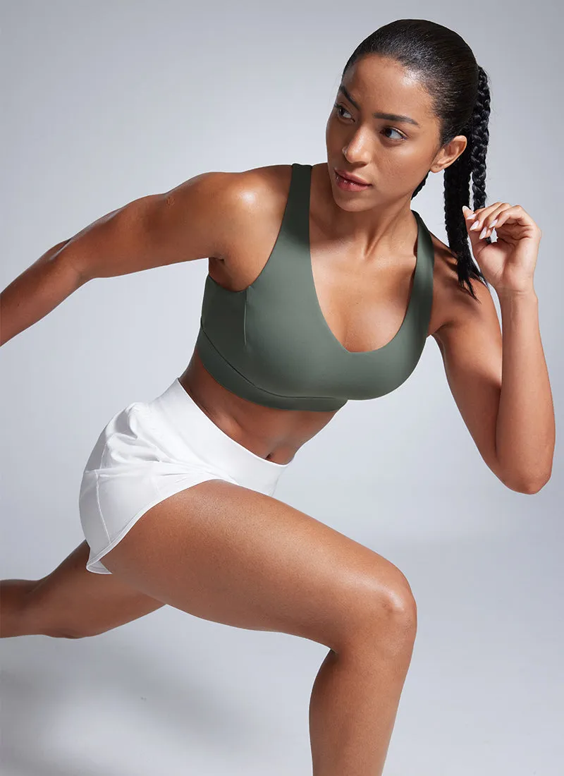 Butterbreeze V Neck Sports Bras Adjustable Straps