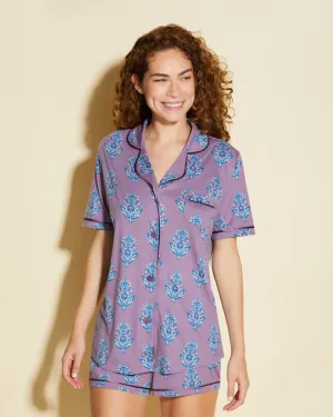 Conjunto De Pijama Con Camisa De Manga Corta Y Pantalones Cortos