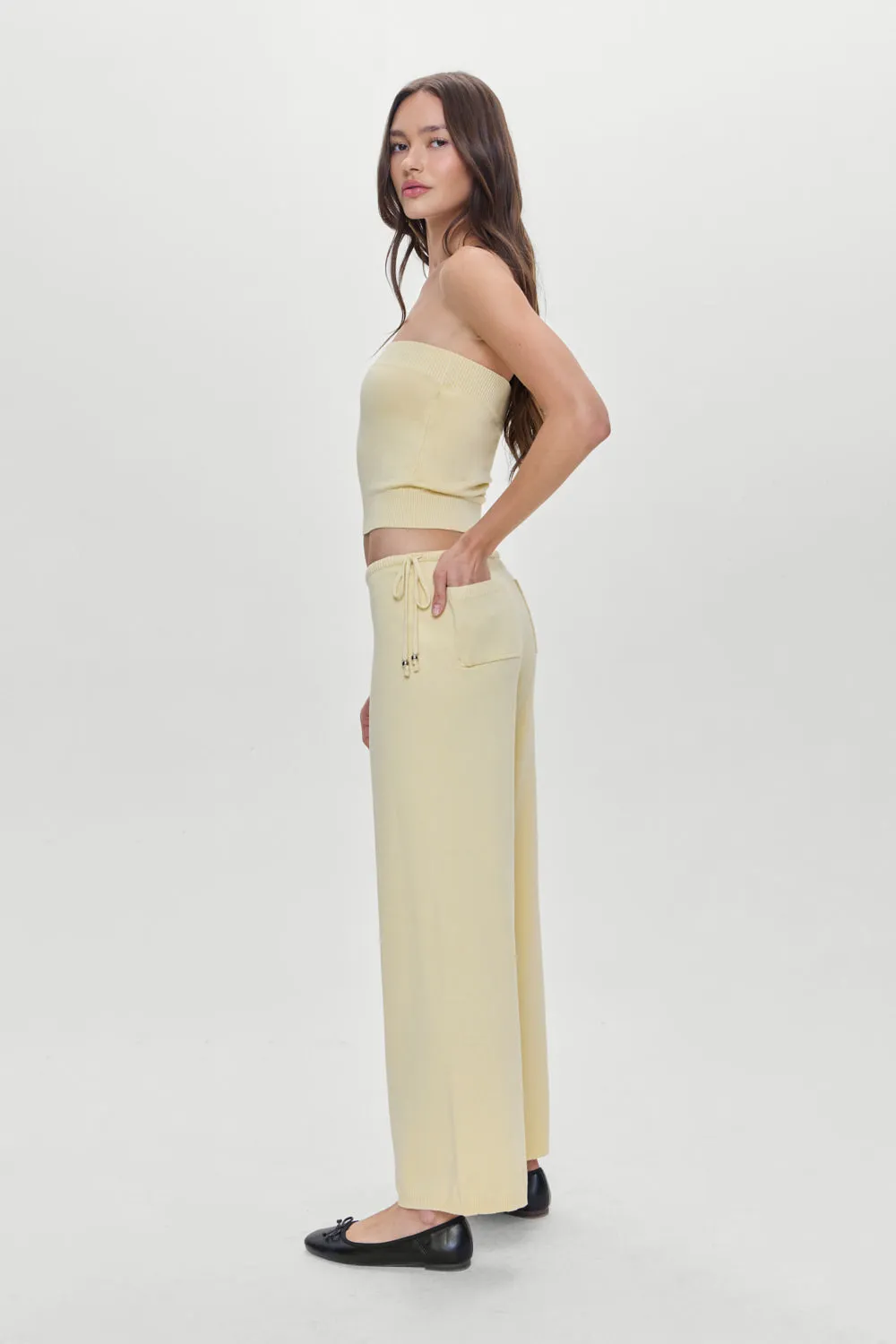 Destiny Knit Strapless Shirt - Buttercup