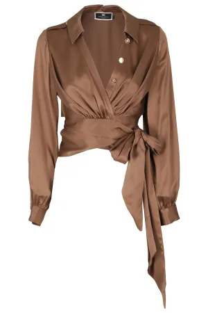 Elisabetta Franchi V-Neck Buttoned Blouse