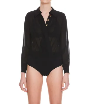 Elisabetta Franchi V-Neck Buttoned Bodysuit