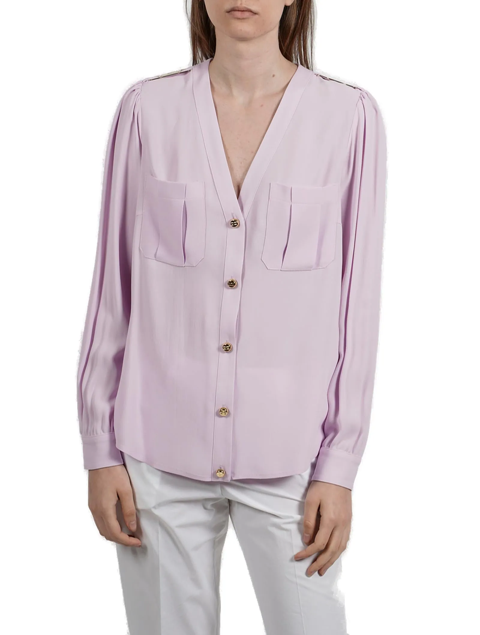 Elisabetta Franchi V-Neck Buttoned Shirt