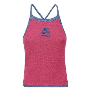 Etro Logo Embroidered Knit Tank Top