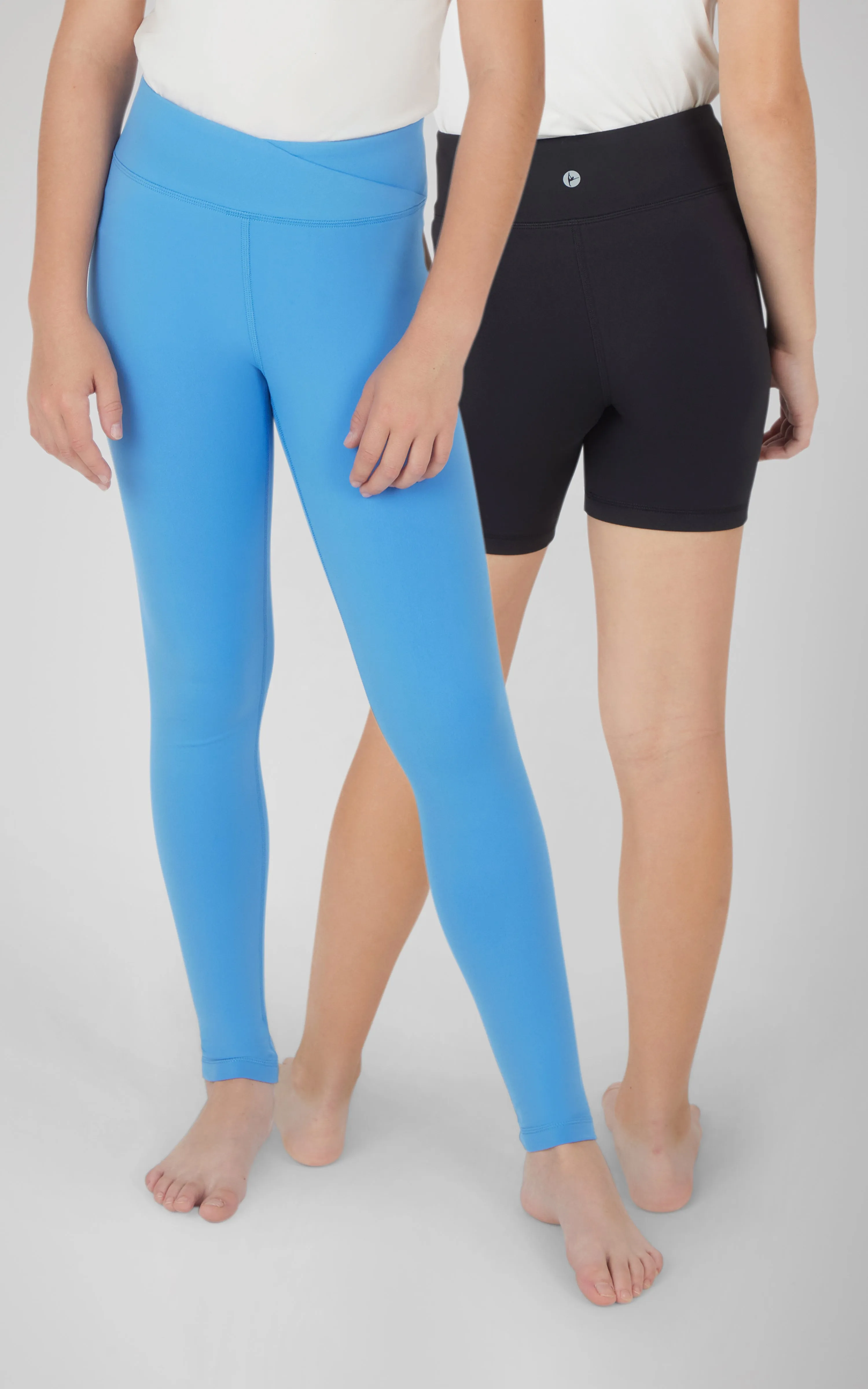 Girls 2 PK Lux Crossover Legging   6" Bike Short