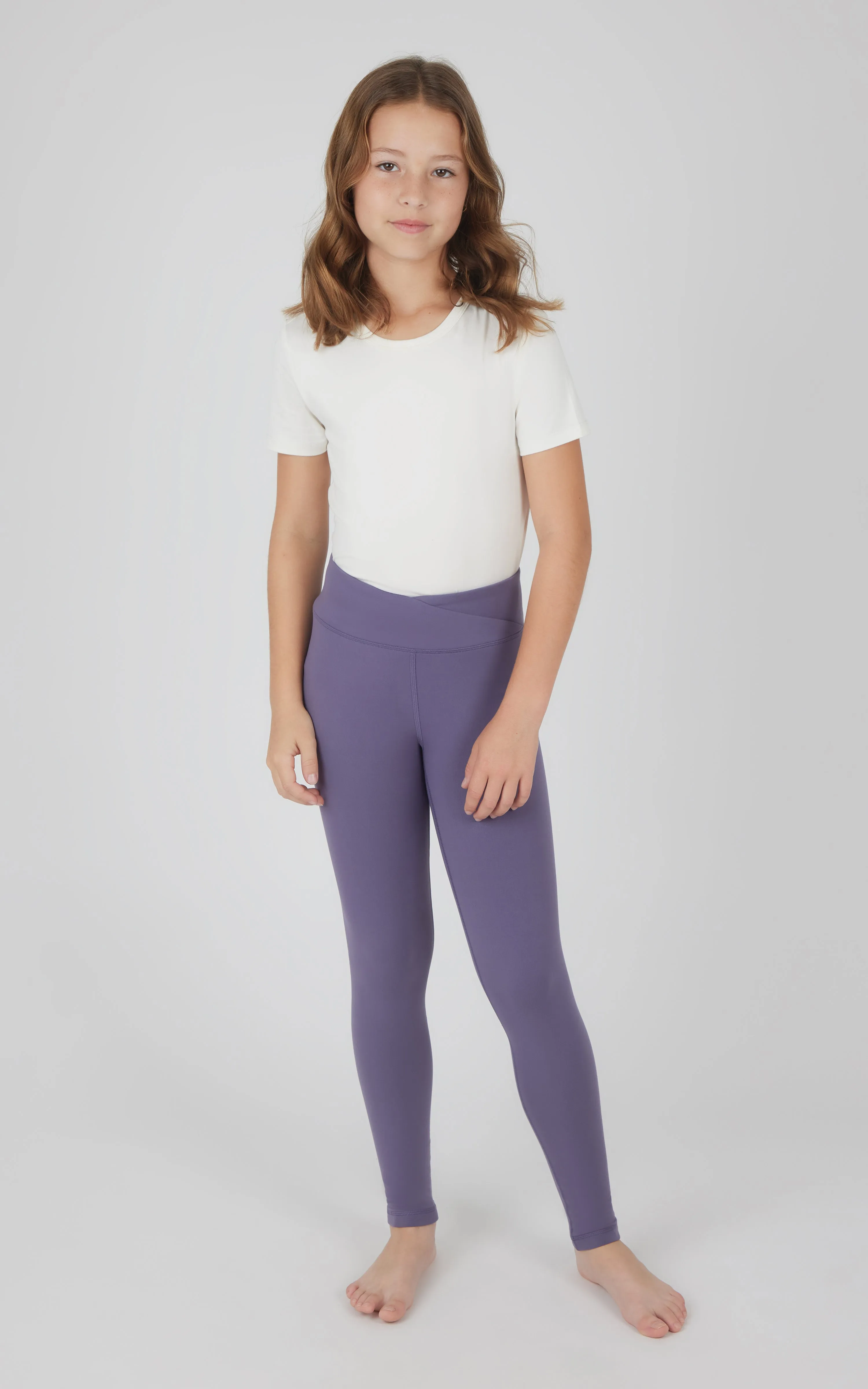 Girls 2 PK Lux Crossover Legging   6" Bike Short