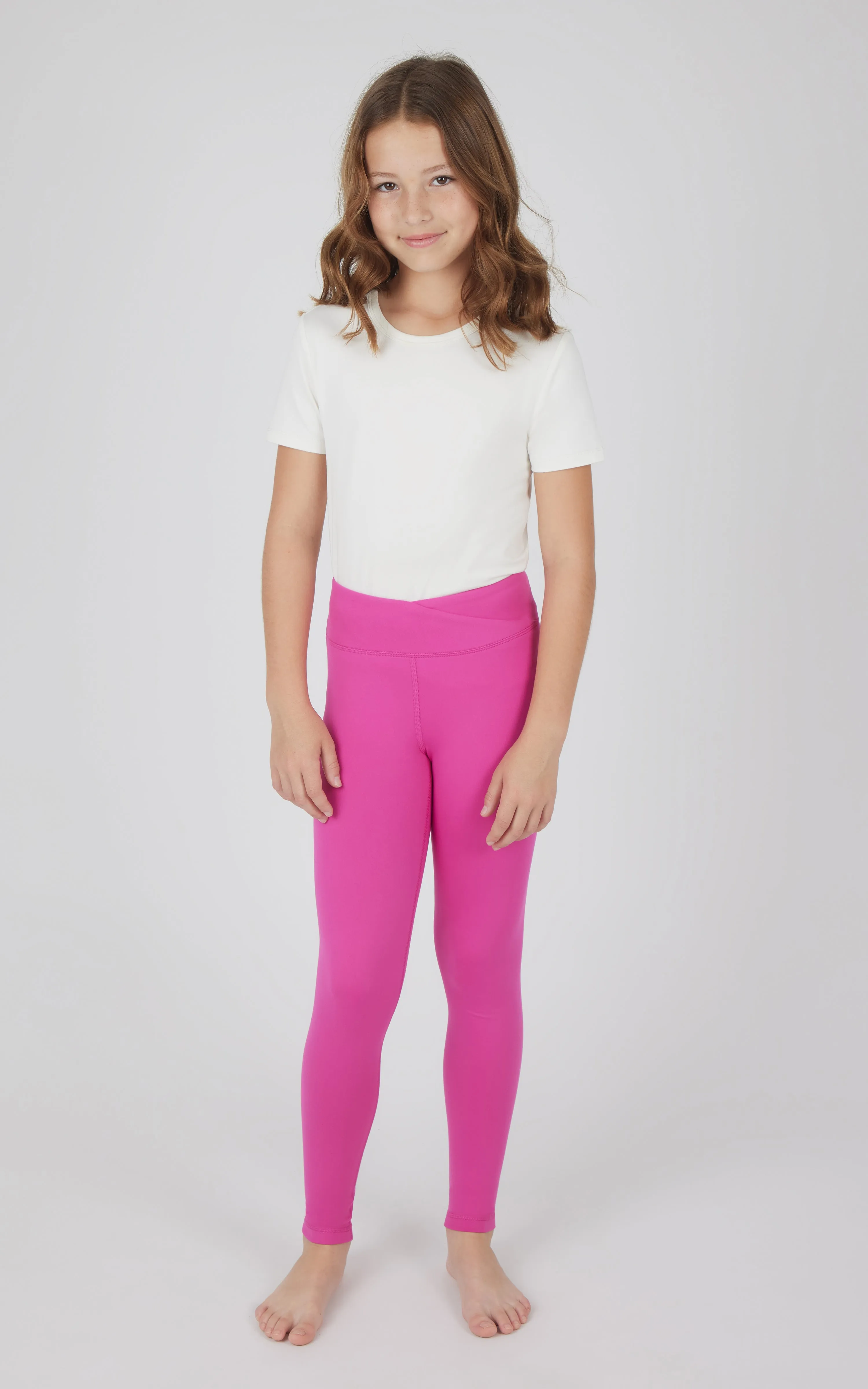 Girls 2 PK Lux Crossover Legging   6" Bike Short