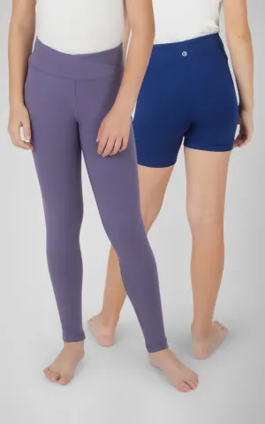Girls 2 PK Lux Crossover Legging   6" Bike Short