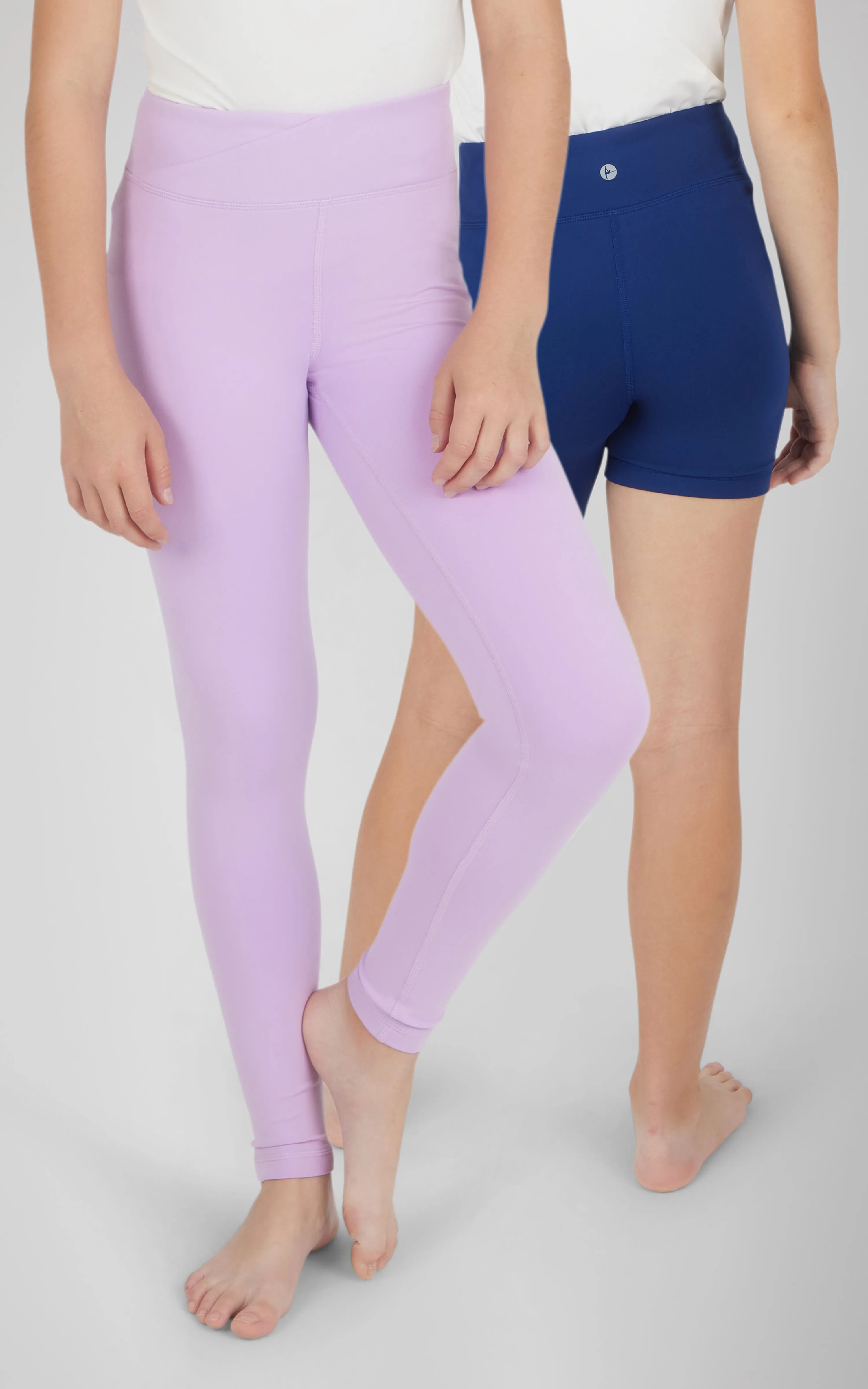 Girls 2 PK Lux Crossover Legging   6" Bike Short