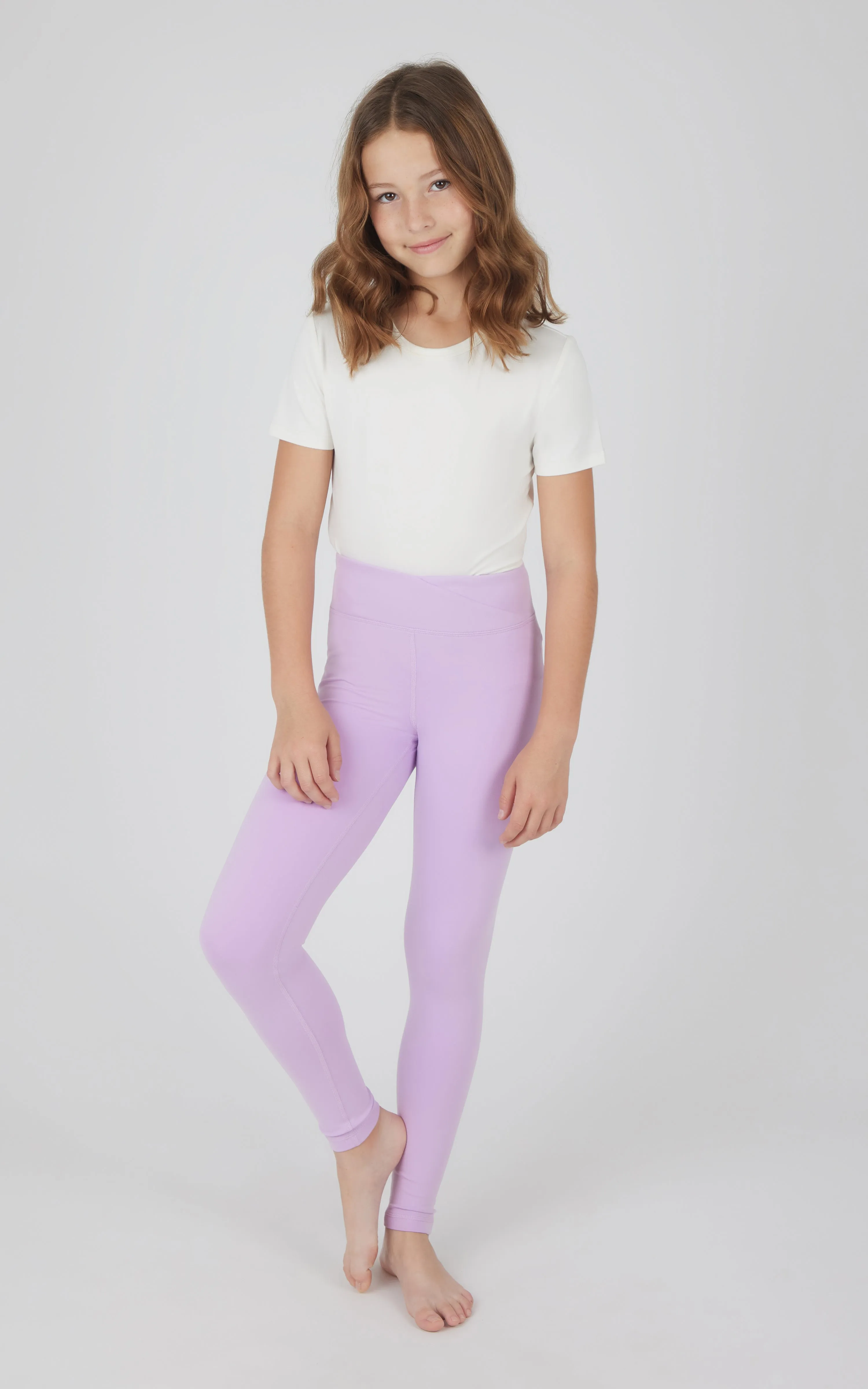 Girls 2 PK Lux Crossover Legging   6" Bike Short