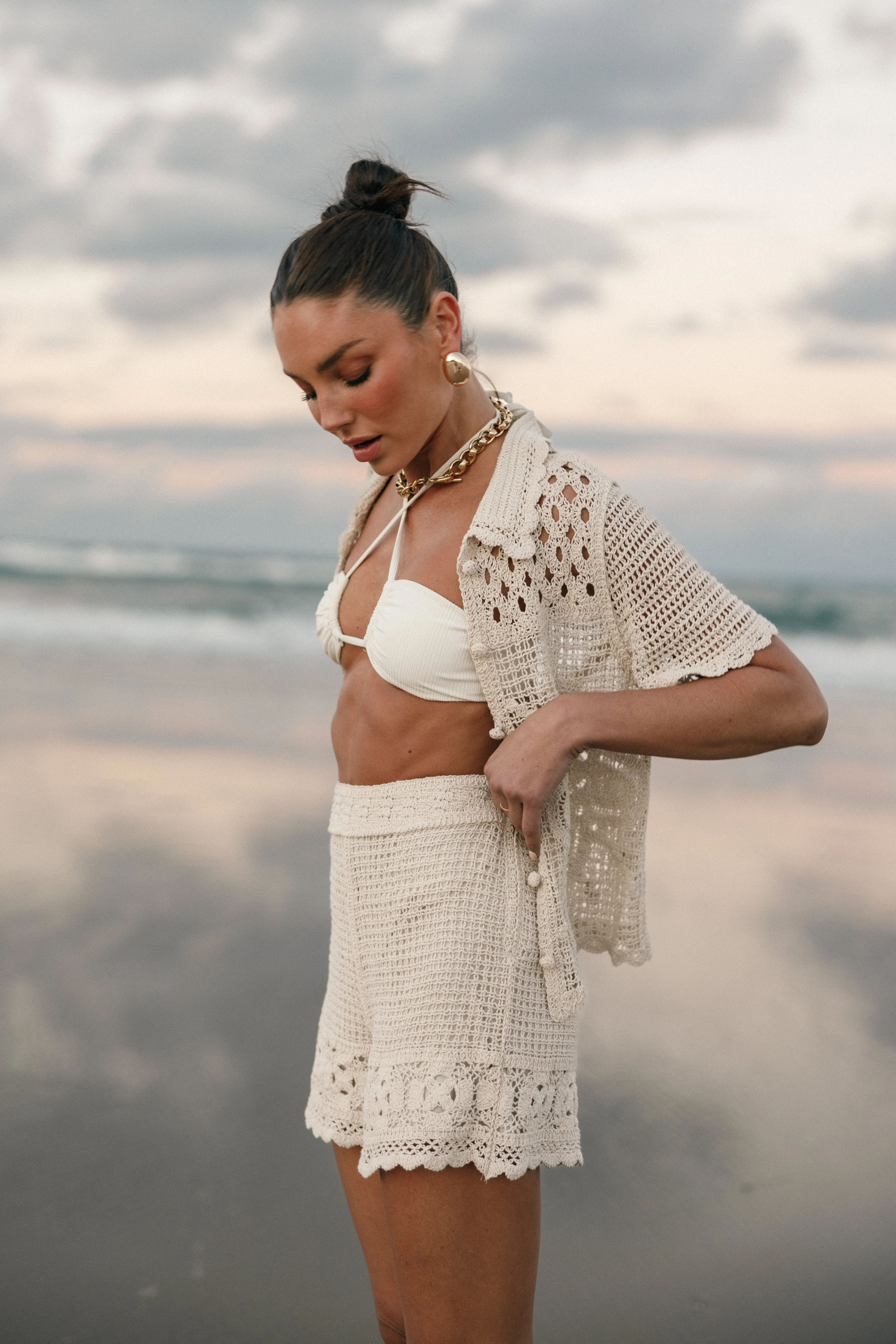 Harlowe Knit Shorts - Natural