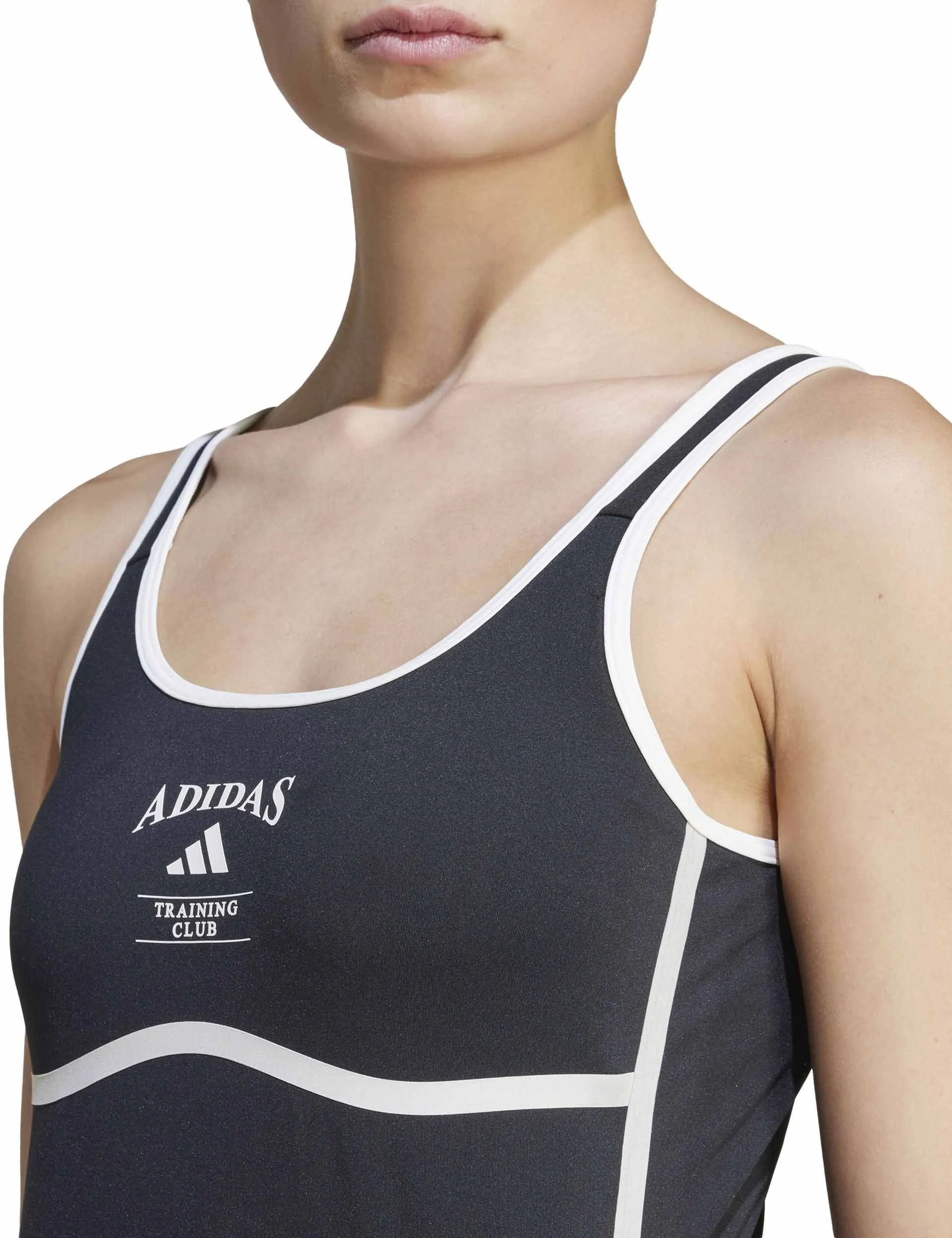 Heritage Tank Top With Integrated Low Support Bra - Black/Chalk White