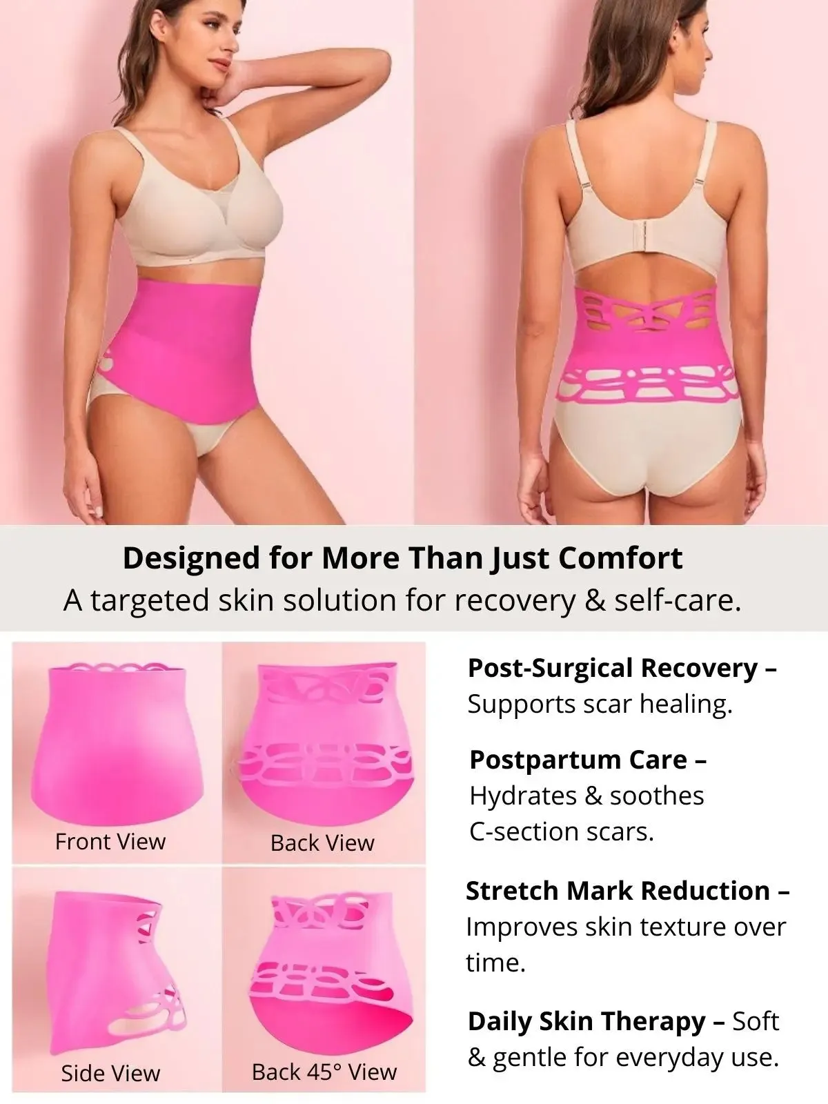 HydraWrap Bionic Gel Waist Cincher – Skin-Adhering Hydrating Wrap for Stretch Marks and Scar Reduction