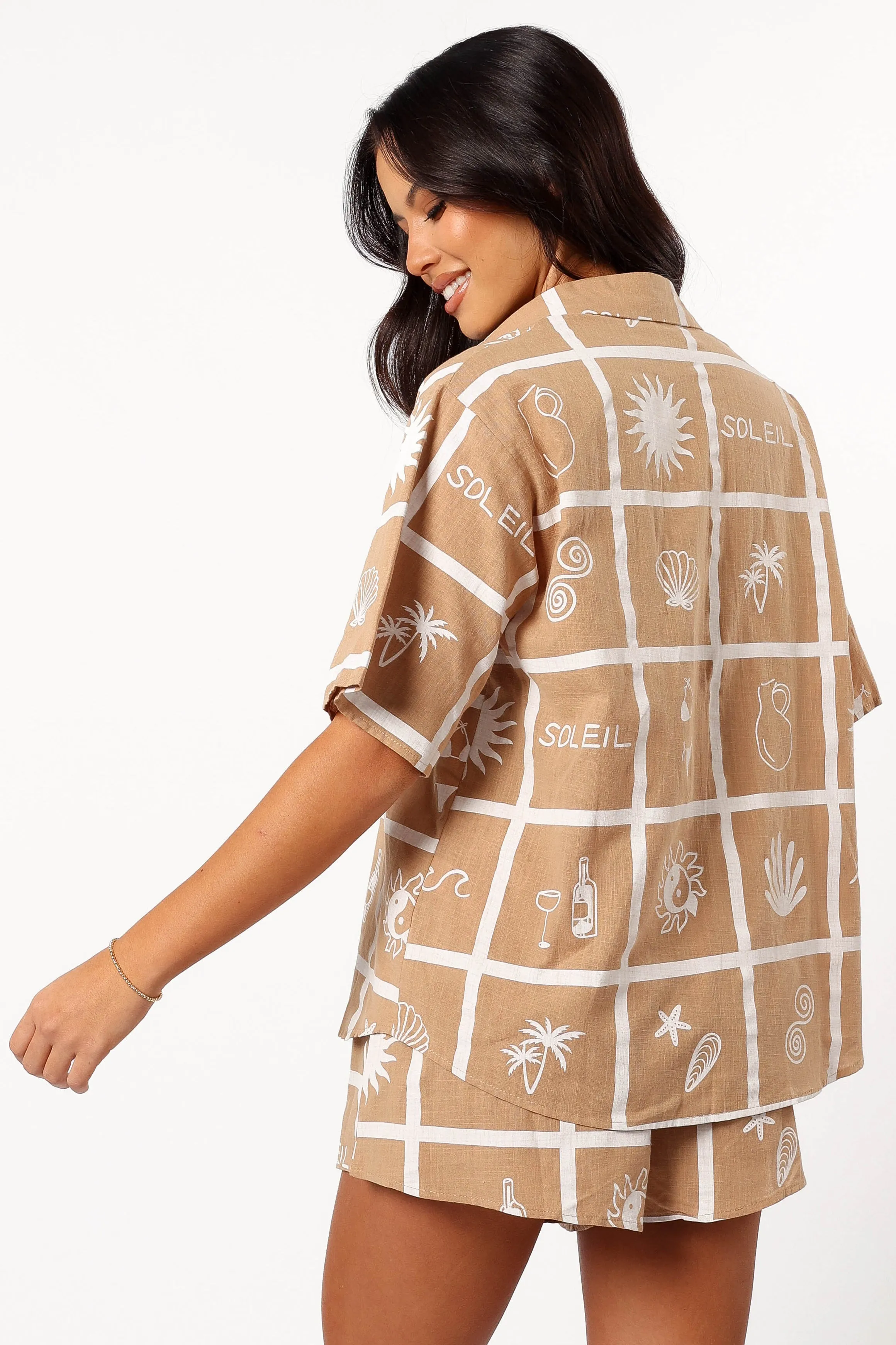 Isabella Short Set - Tan Soleil Print