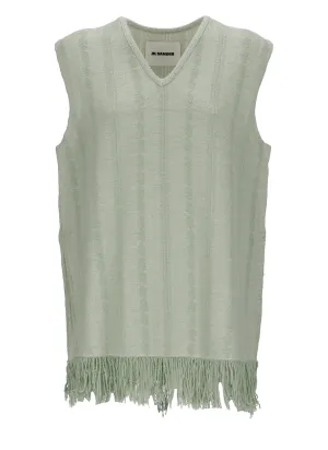 Jil Sander Fringed V-Neck Top