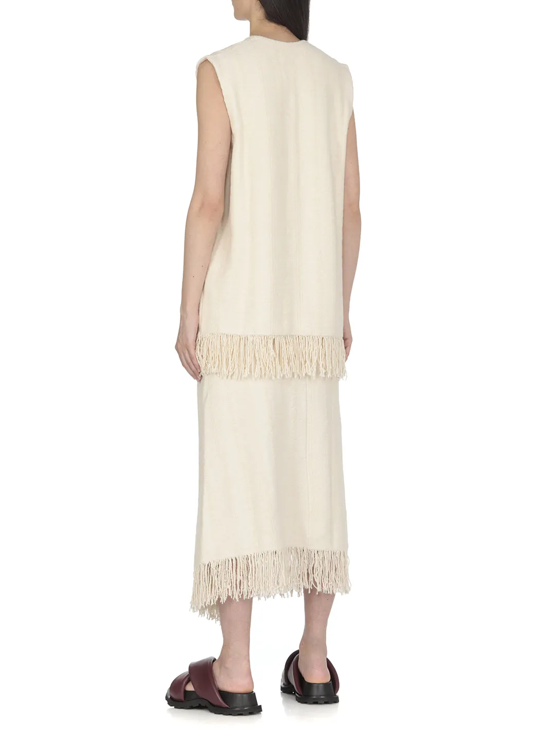 Jil Sander Fringed V-Neck Top