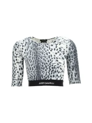 Just Cavalli Leopard Print Crop Top