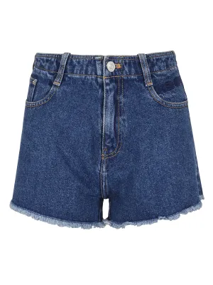 Kenzo Mid-Rise Fringed Edge Denim Shorts
