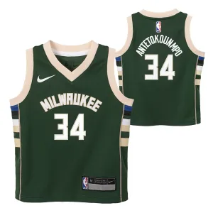 Kids Milwaukee Bucks Giannis Antetokounmpo Nike Icon Edition Green Child Swingman Jersey