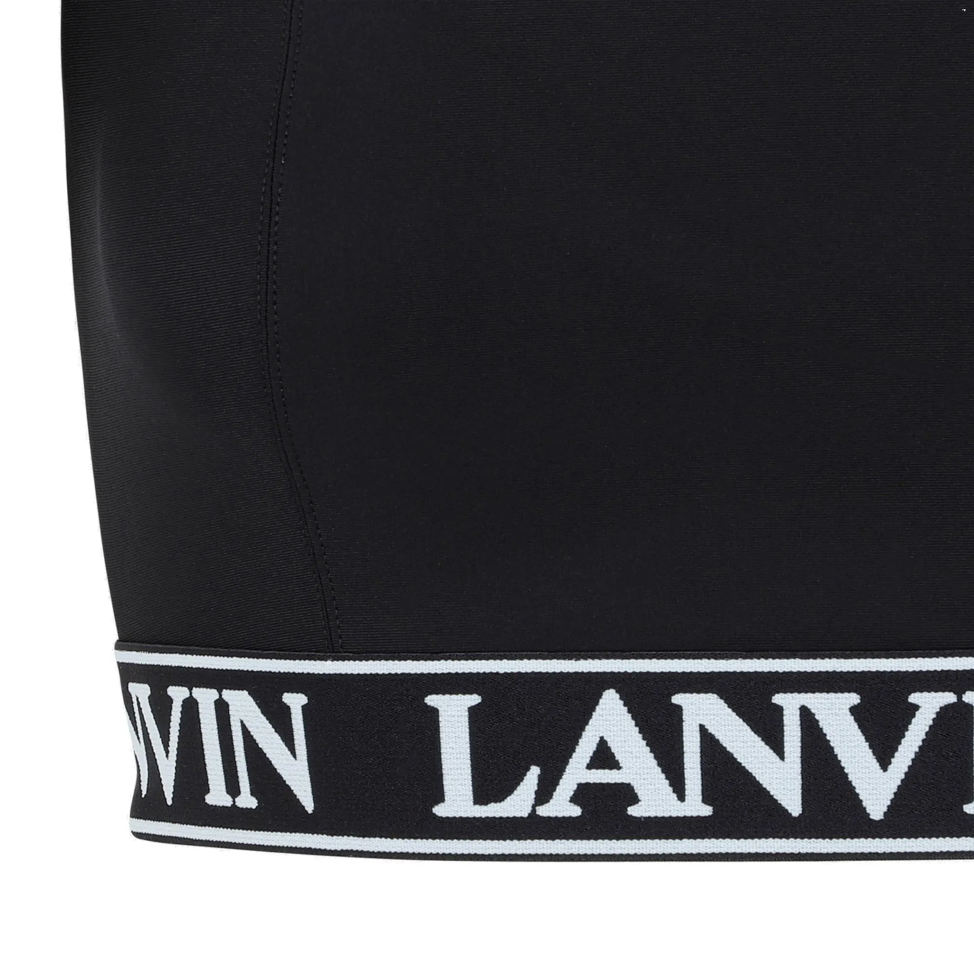 Lanvin Logo Waistband High-Neck Top