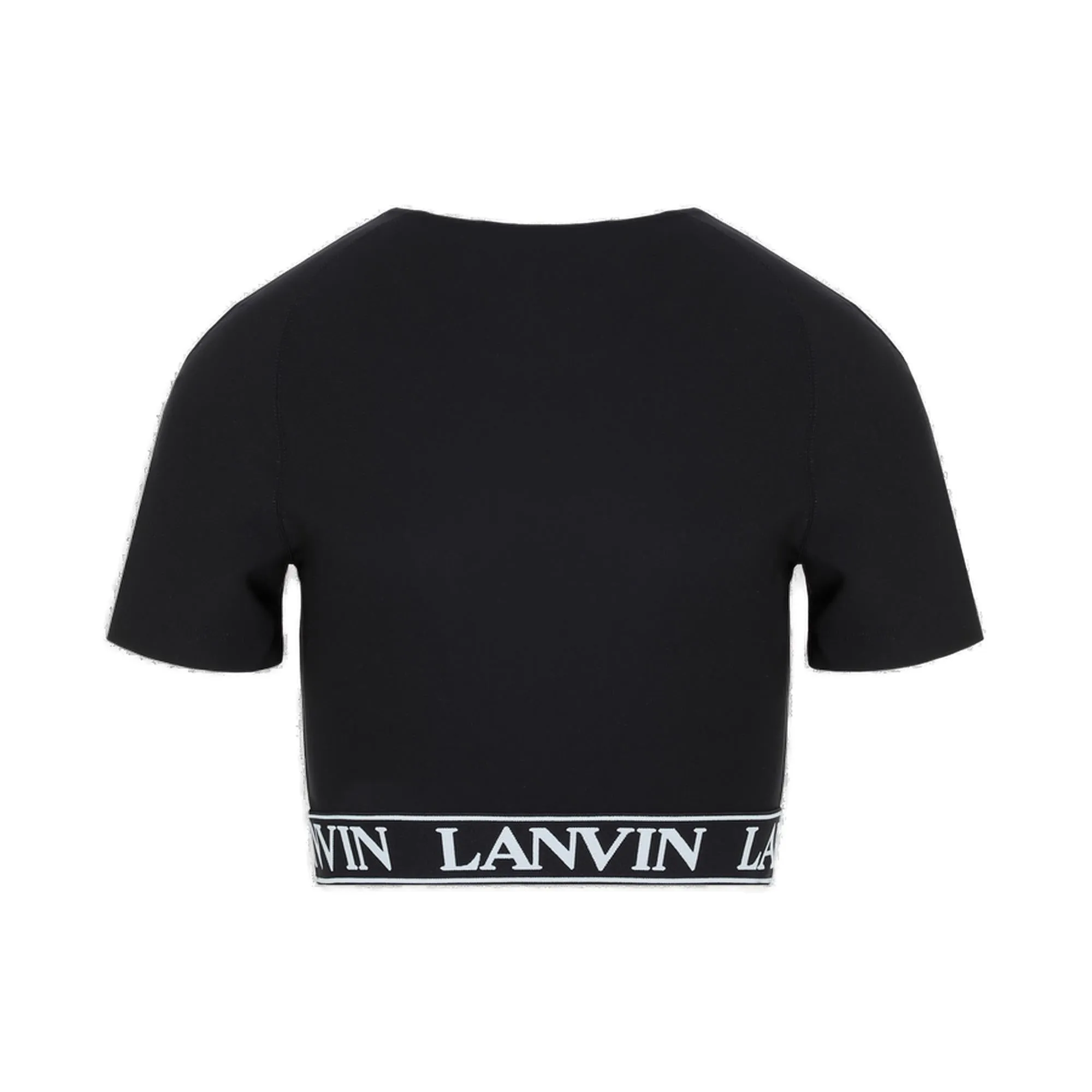 Lanvin Logo Waistband High-Neck Top