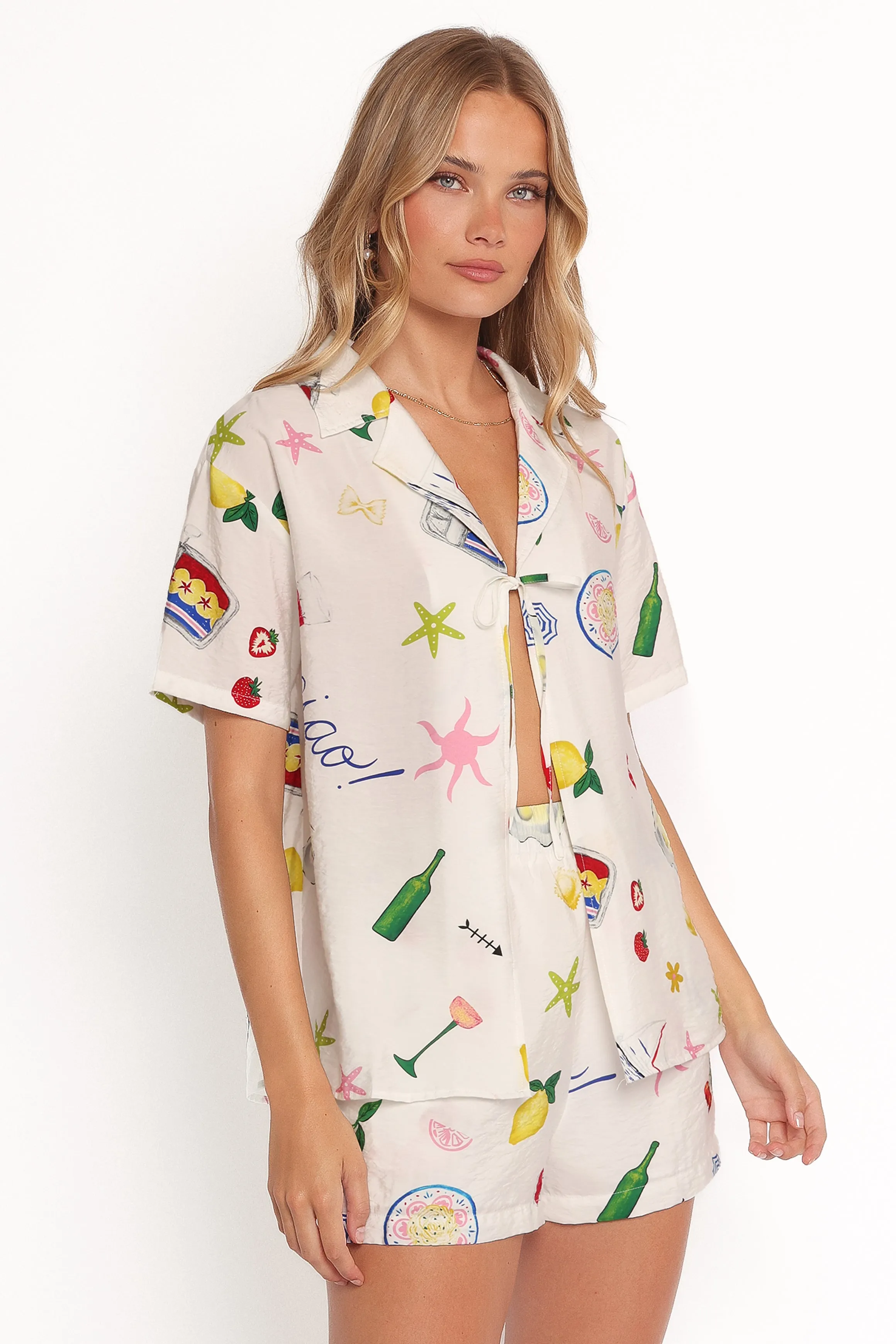 Larina Tie Front Short Set - Ciao