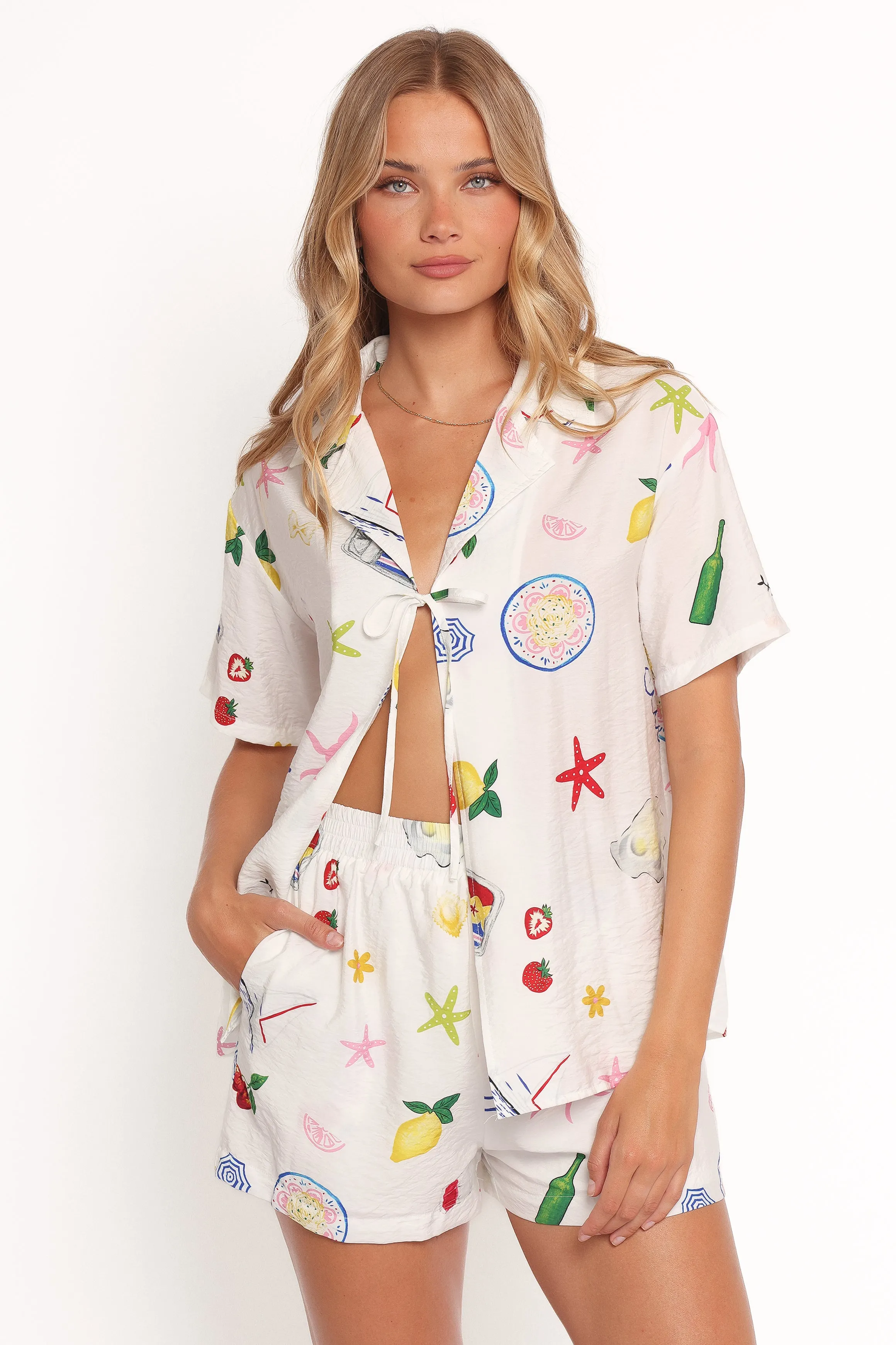 Larina Tie Front Short Set - Ciao