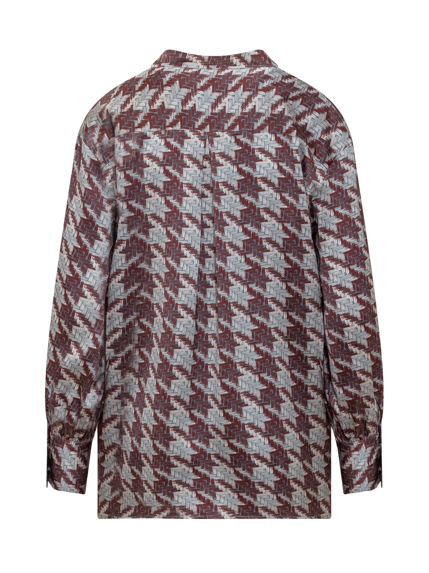 L'Autre Chose Houndstooth-Printed V-Neck Shirt