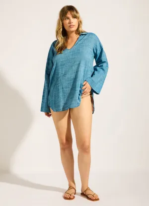 Longline Beach Shirt - Chambray