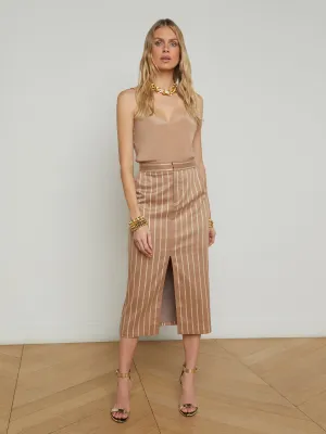 Madonna Pinstriped Midi Skirt