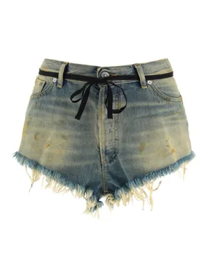 Maison Margiela Mid-Rise Distressed Shorts