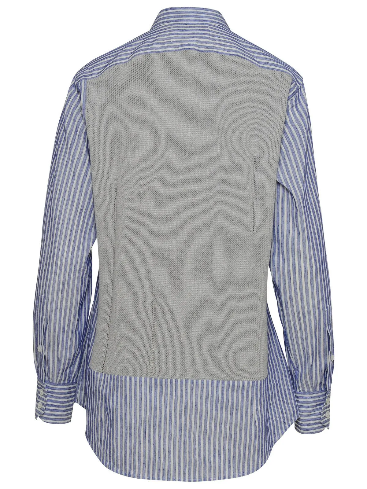 Maison Margiela V-Neck Destroyed Effect Spliced Shirt