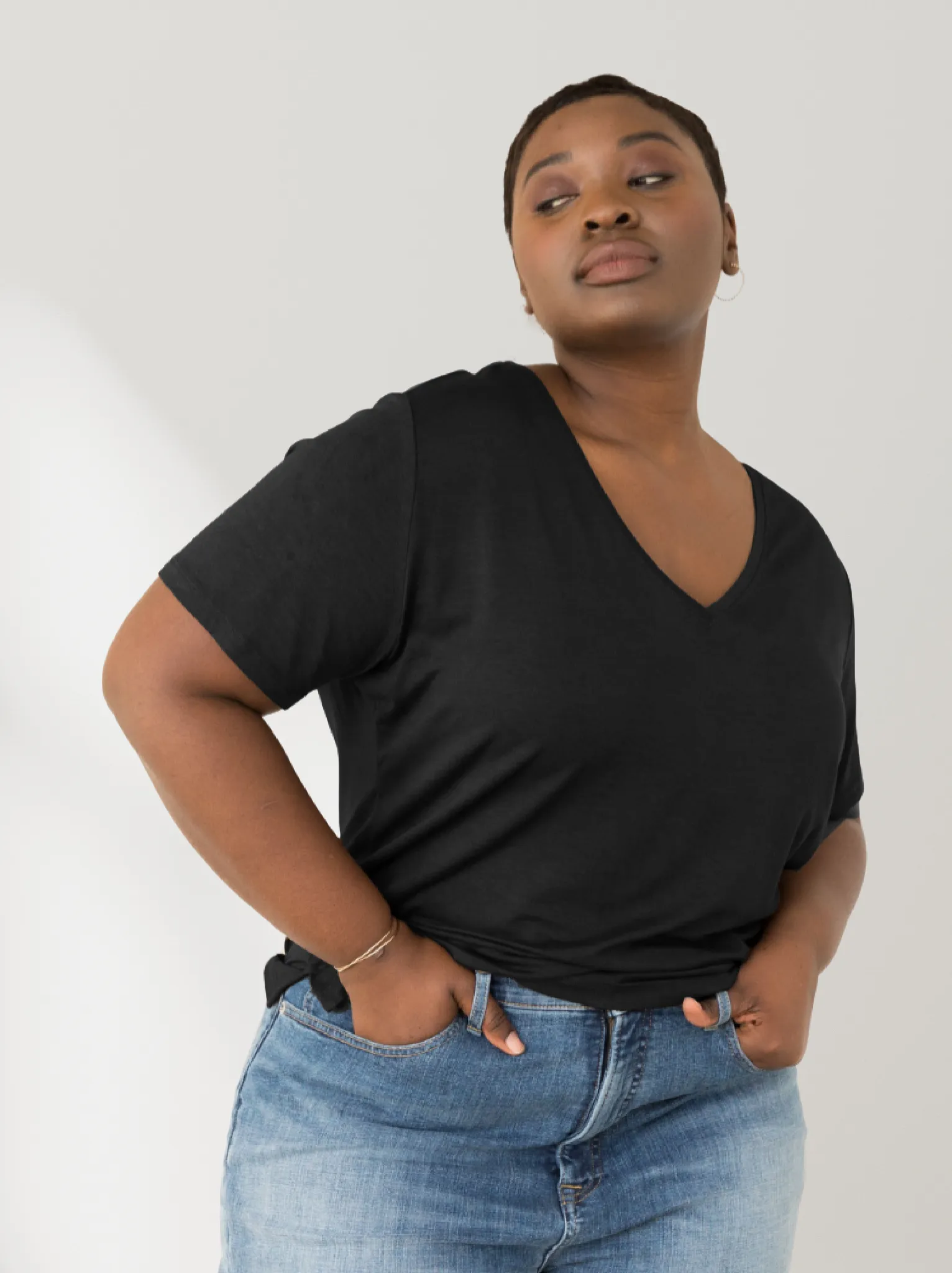 Meghan Drapey V-Neck Tee