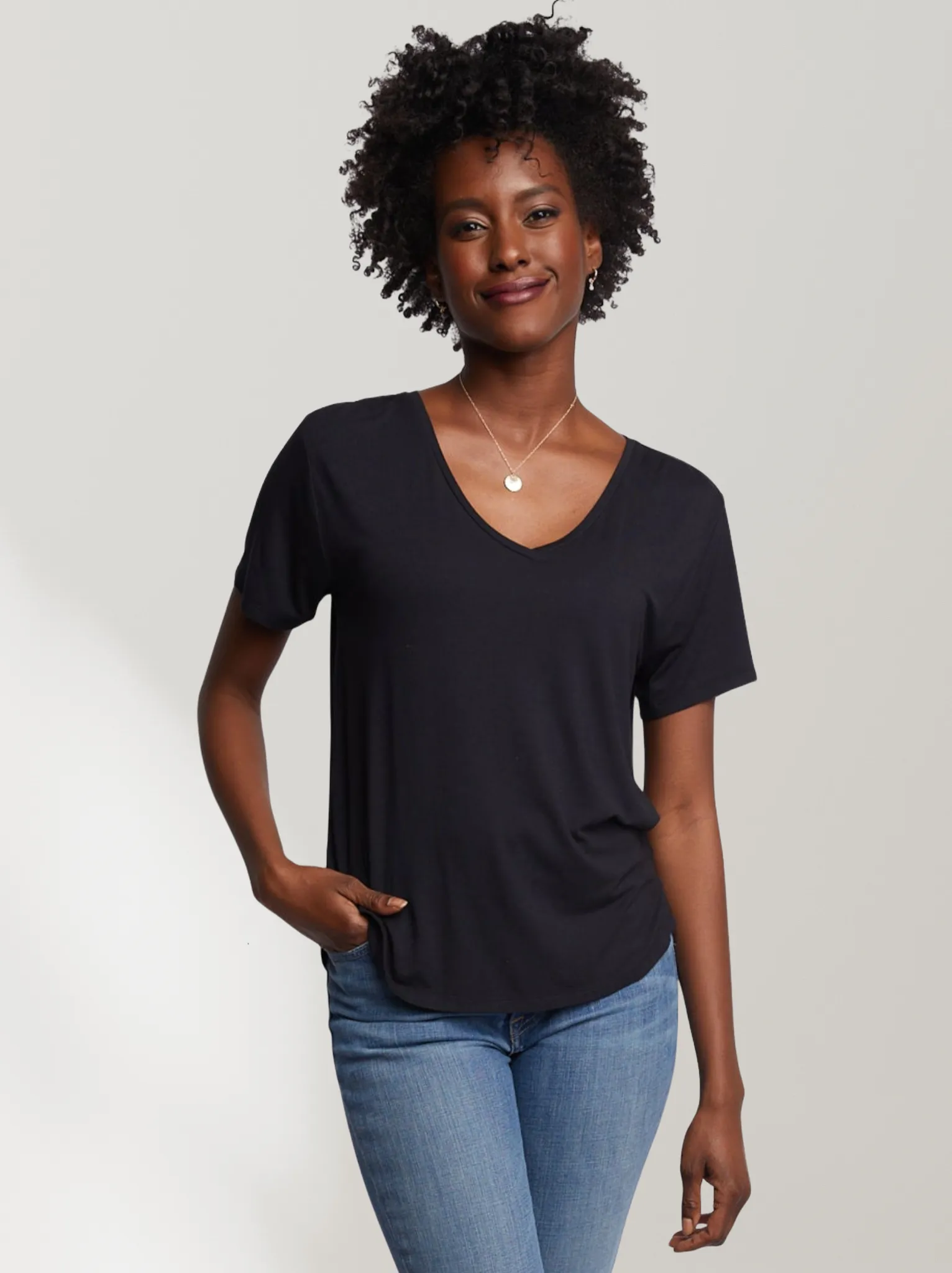 Meghan Drapey V-Neck Tee
