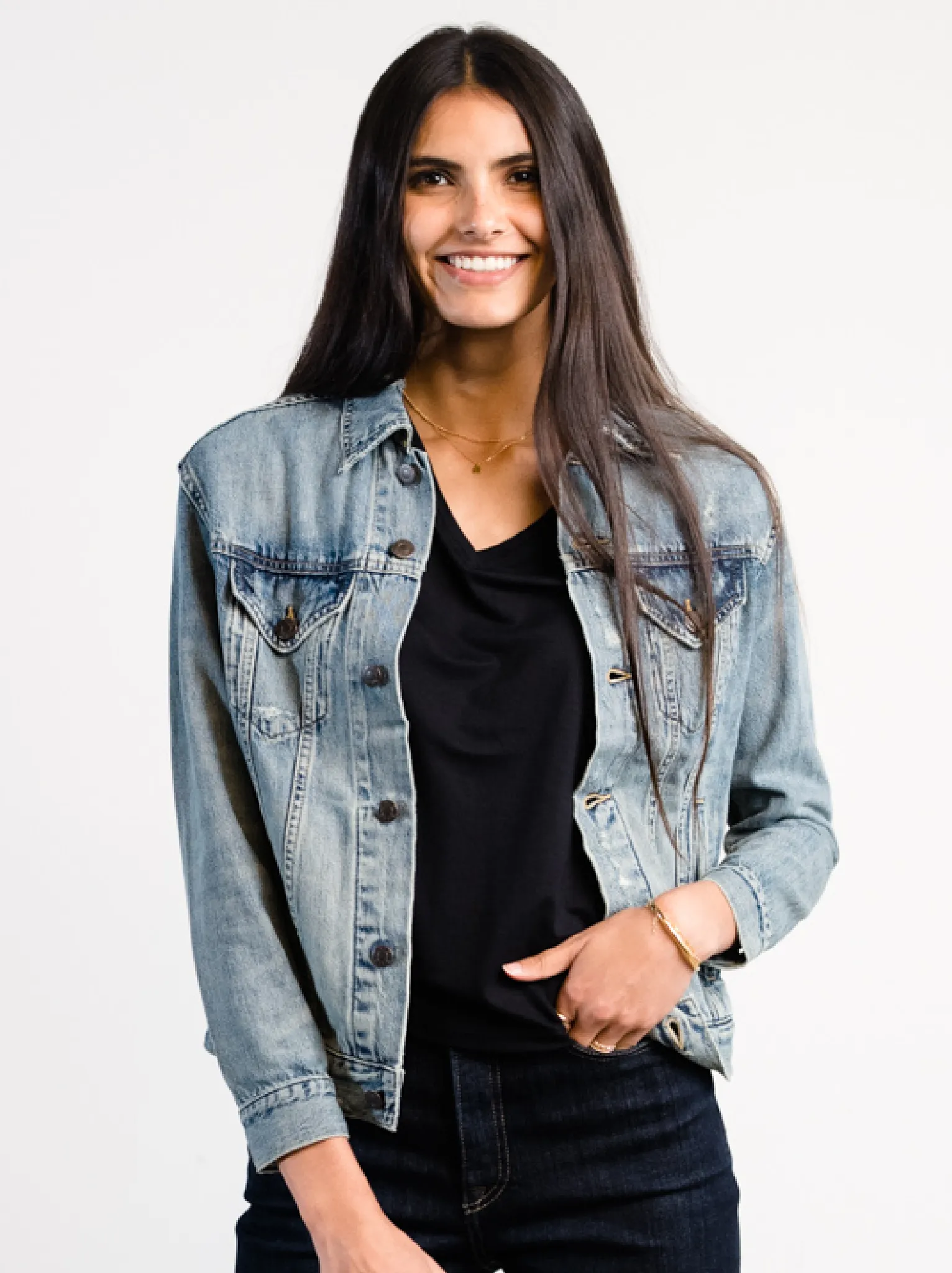 Meghan Drapey V-Neck Tee