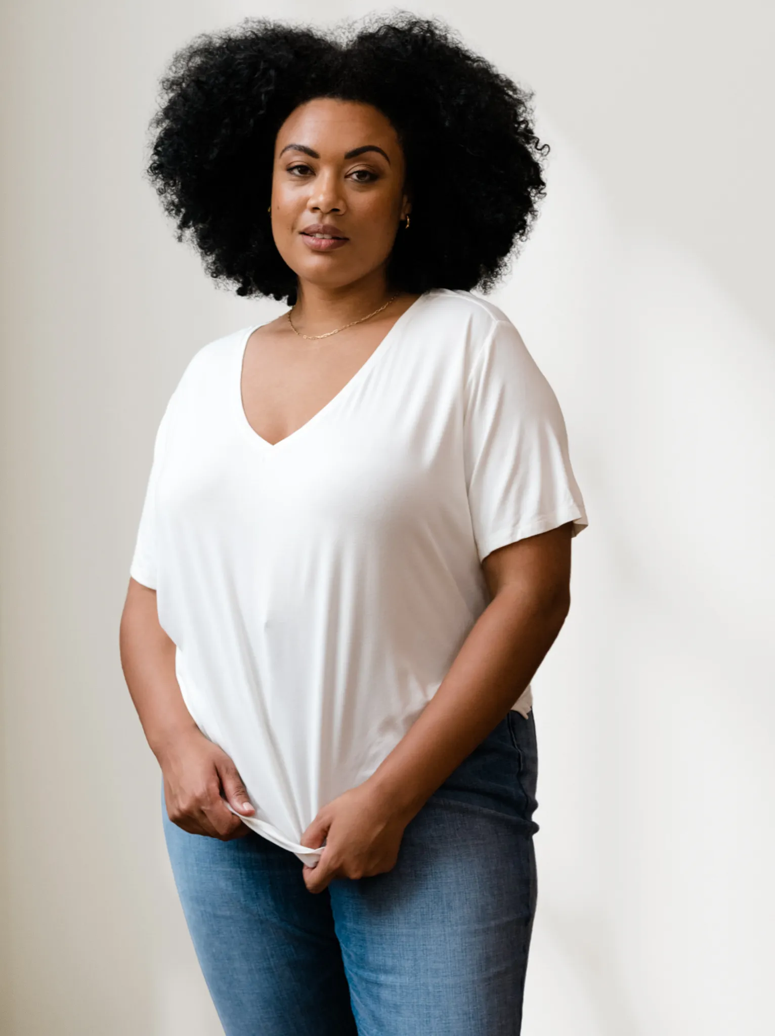 Meghan Drapey V-Neck Tee