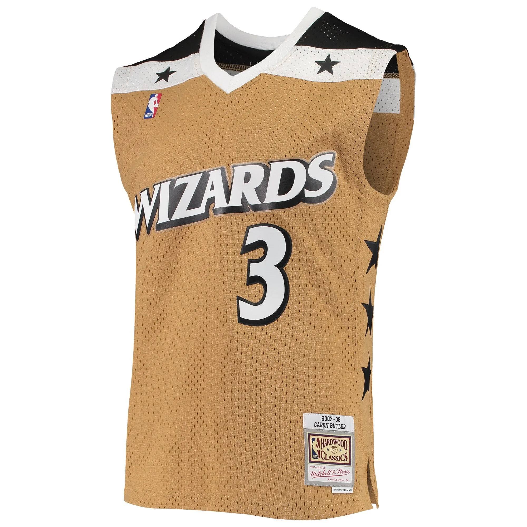 Men's Caron Butler Washington Wizards Mitchell & Ness 2007-08 Hardwood Classics Swingman Jersey - Gold