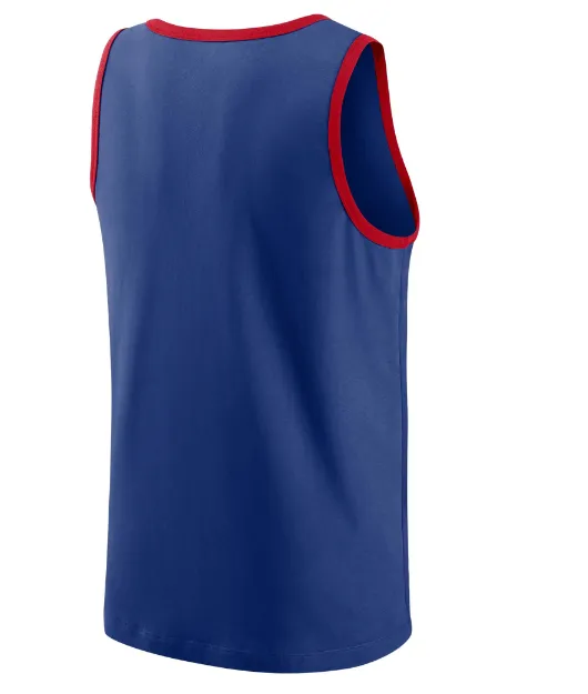 Men's Chicago Cubs Nike Royal Overlay Fade Classic Tank Top