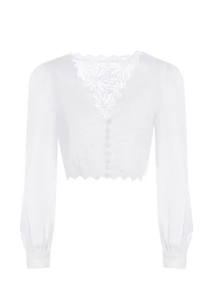 Michael Michael Kors Floral Lace Embellished Crop Top